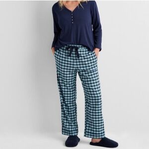 State Of Day Plaid Flannel Pjama Pants Navy